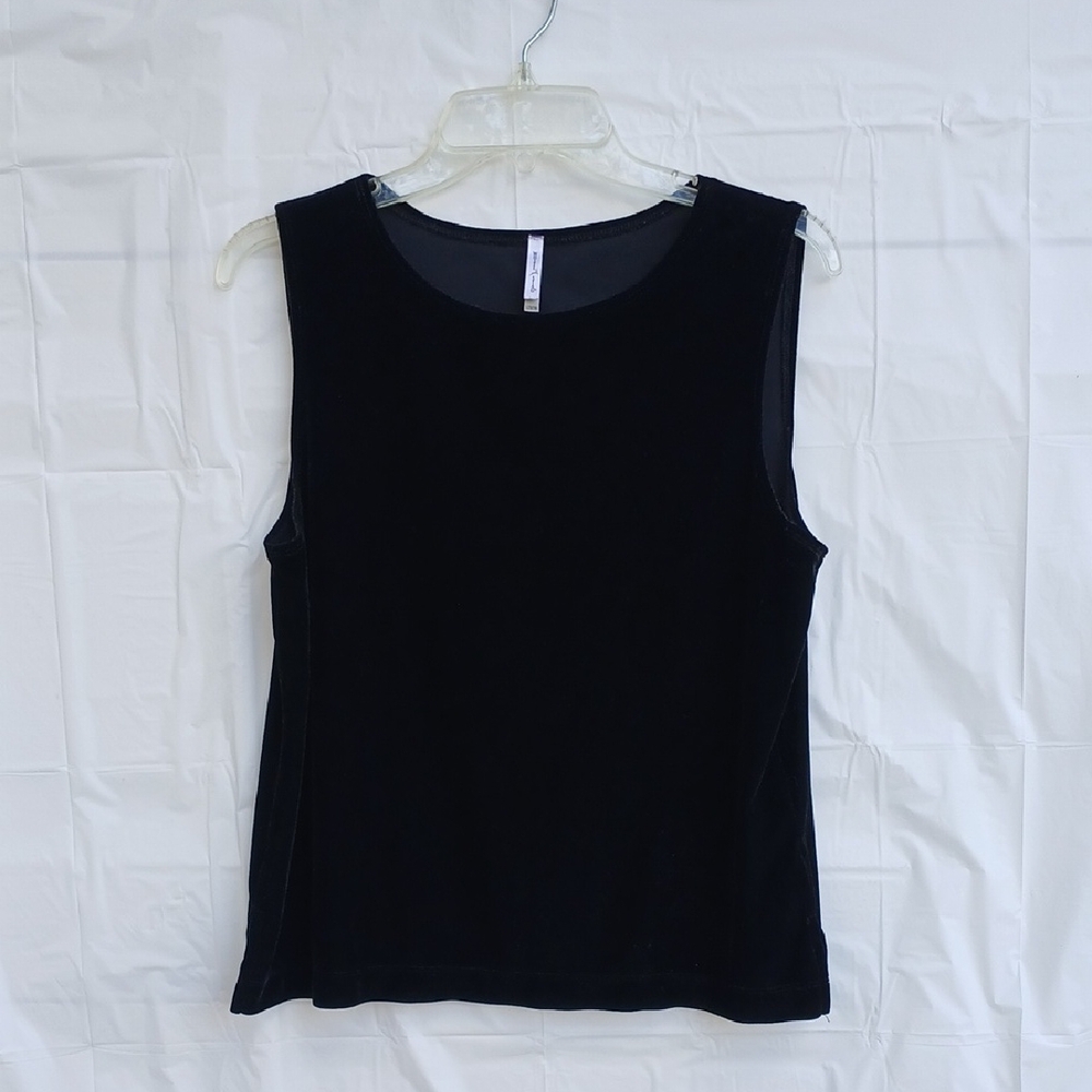 White Stag Sleeveless Knit Velour Black L 12-14